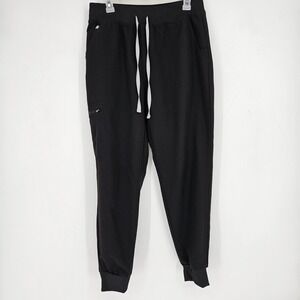 FIGS Pants Womens Large Zamora High Waisted Jogger Black Technical Scrub Uniform